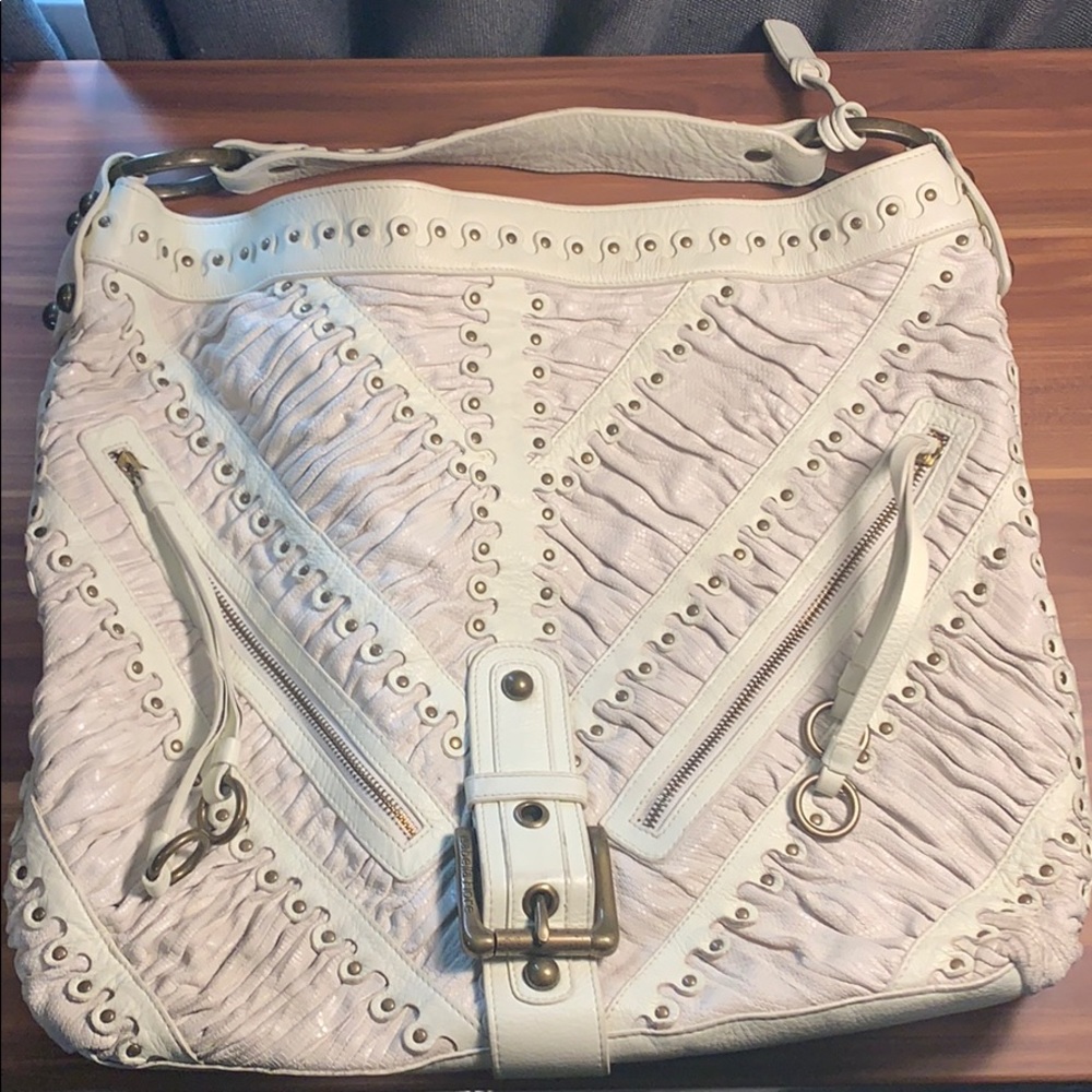 Isabella Fiore Large Leather Cream tote